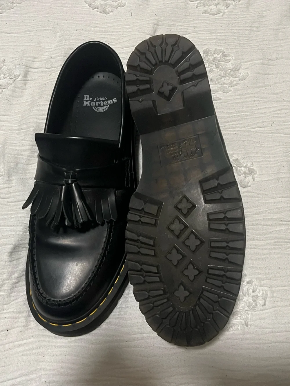 Dr. Martens Adrian Quad Men's Black Tassel Loafers - Picture 2 of 5